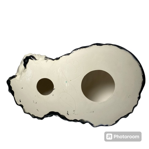 Vintage ceramic cat statue large tuxedo Handpainted porcelain retro 80s 1980s - Picture 8 of 10